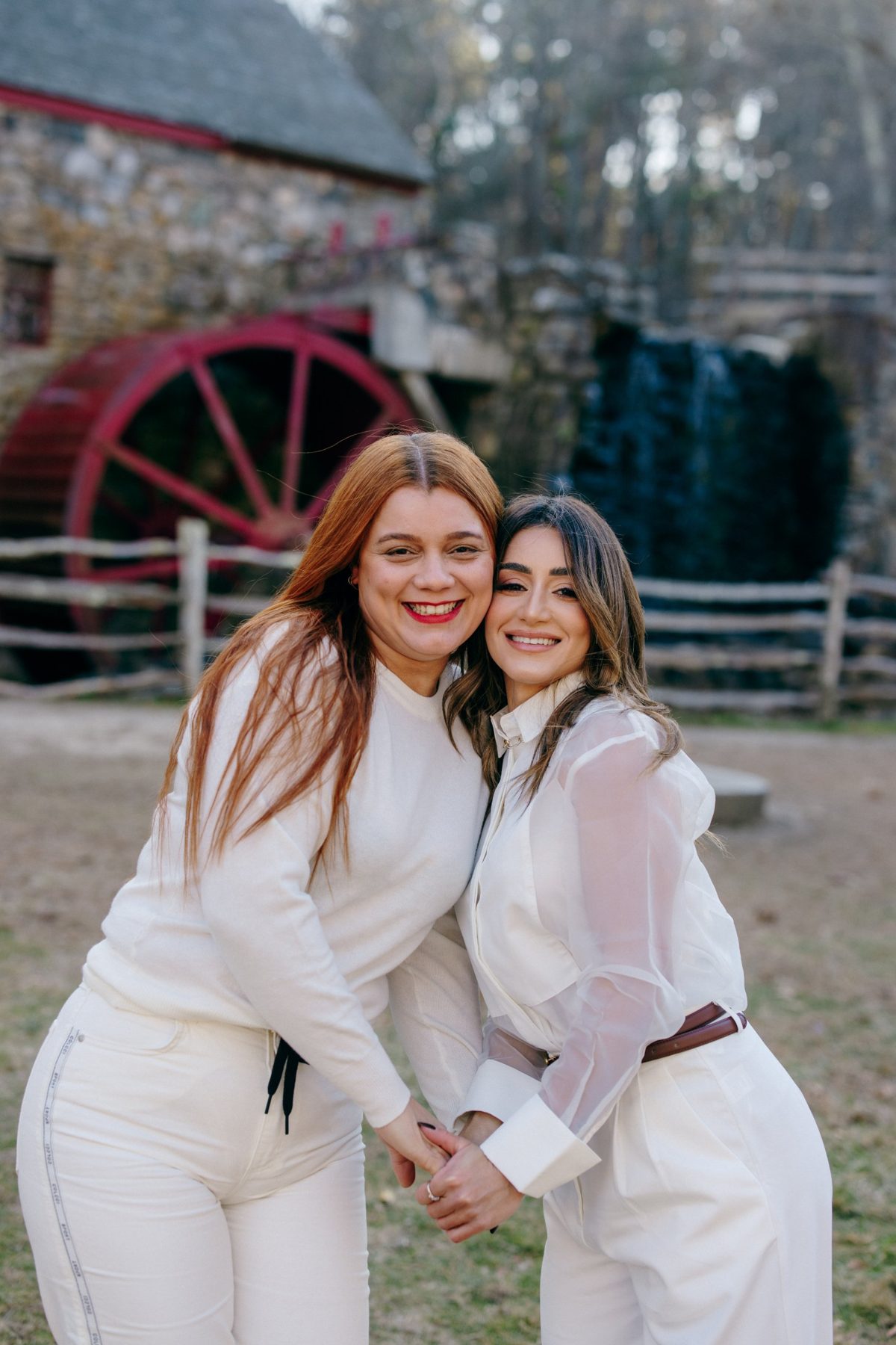 Ingrid and her sister Pam smiling together