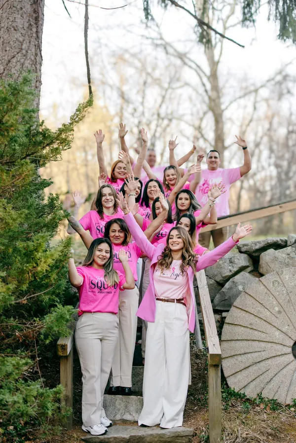 Ingrid's Team wearing pink in support of Cleaning for a Reason