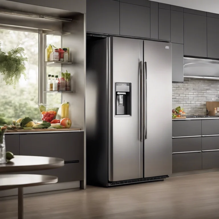 A clean and organized stainless steel refrigerator in a modern kitchen, highlighting professional refrigerator cleaning services